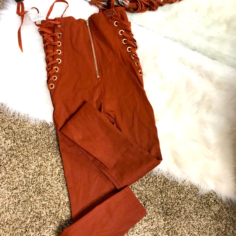 Brown High-waist Pants